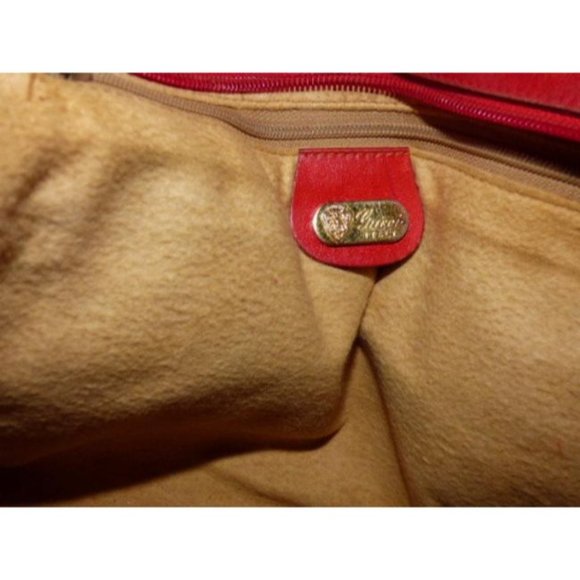 Gucci Boston Red Canvas And Leather Speedy Bag Small Logo Print Satchel - Picture 3 of 12